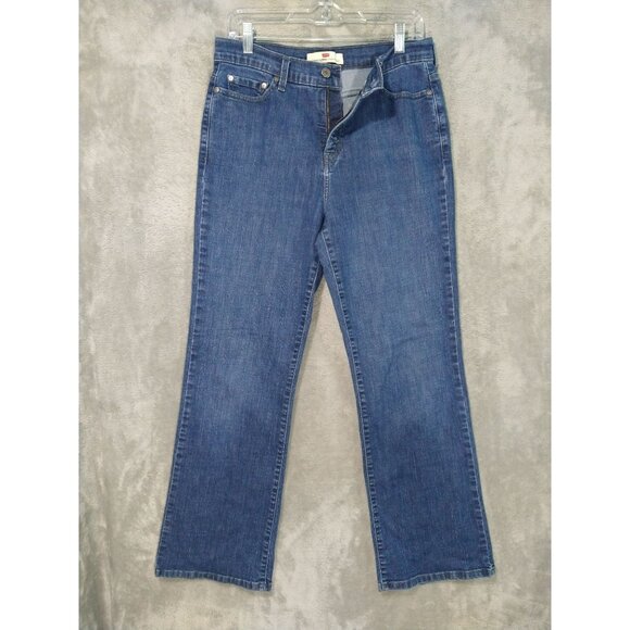 Levis 512 Jeans Womens 12 Blue Denim Perfectly Slimming Bootcut Stretch - Picture 1 of 9